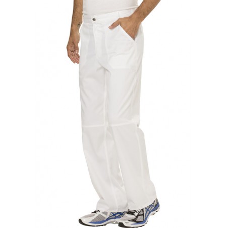 Pantaloni medicali barbatesti flexibili White